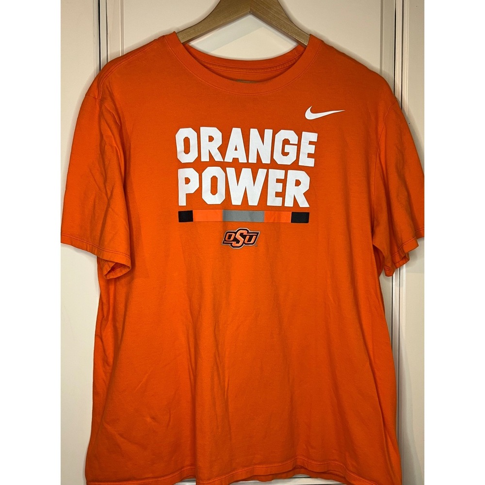 Nike Oklahoma State University OSU Orange Power T-Shirt Mens XL Orange Athletic